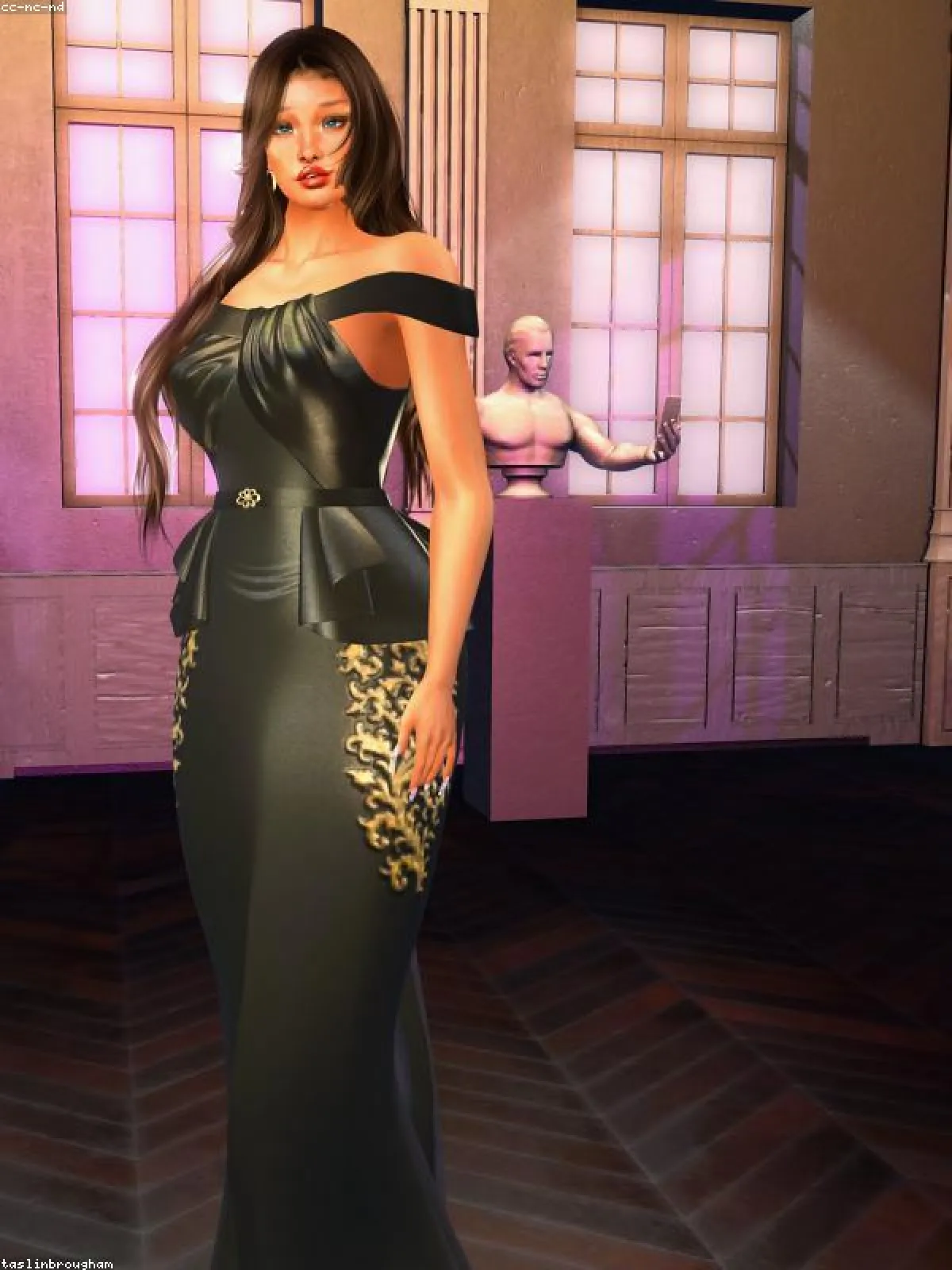 Kanjeevaram Silk Gown with Hand Painted — Full Drape