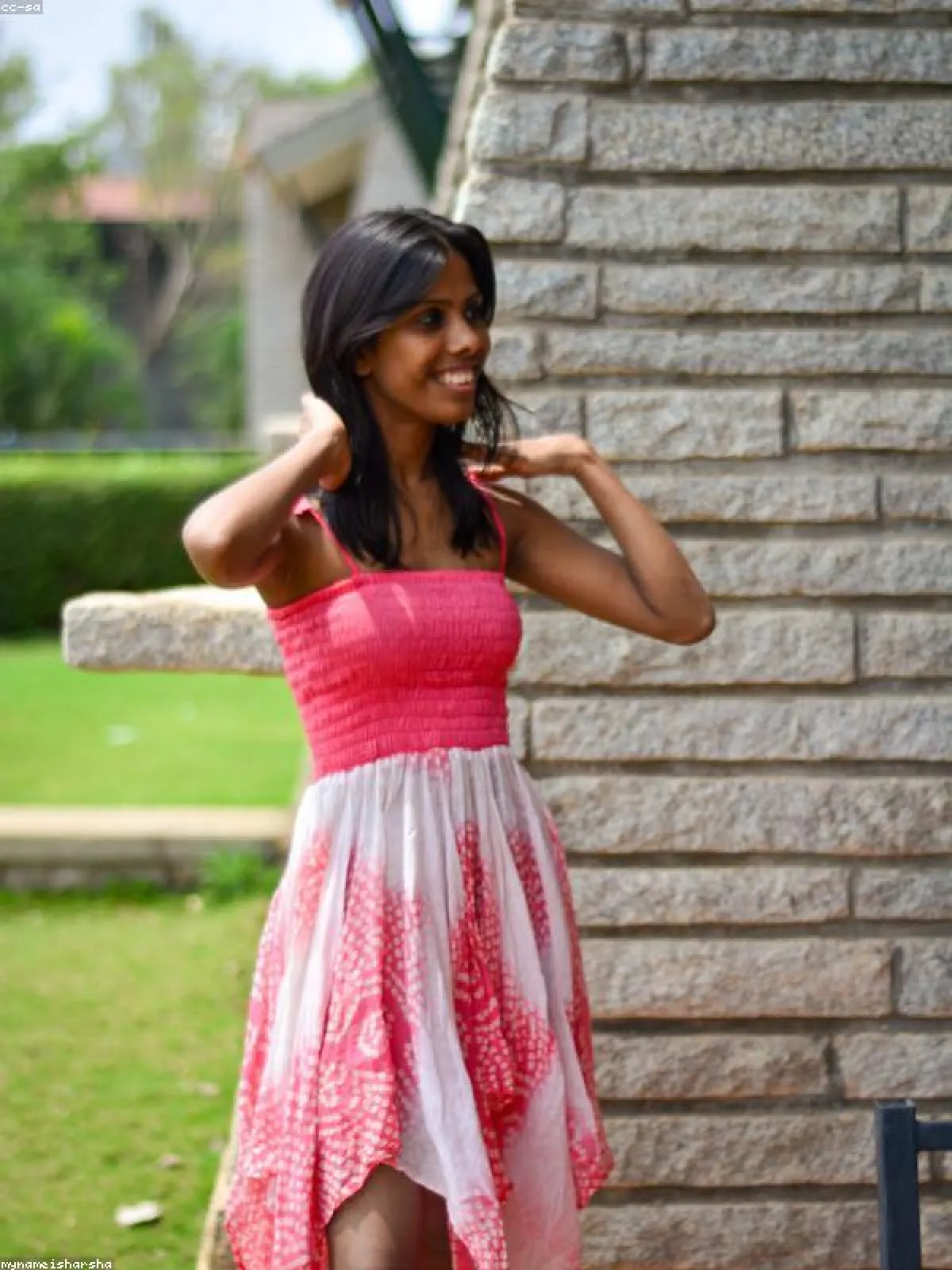 Georgette Frock with Mirror Work — Full Drape